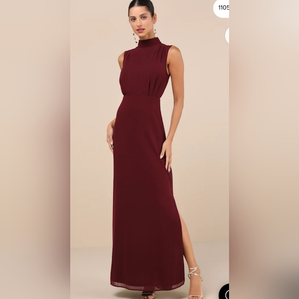 Lulu's Burgundy Sleeveless Wedding Dress